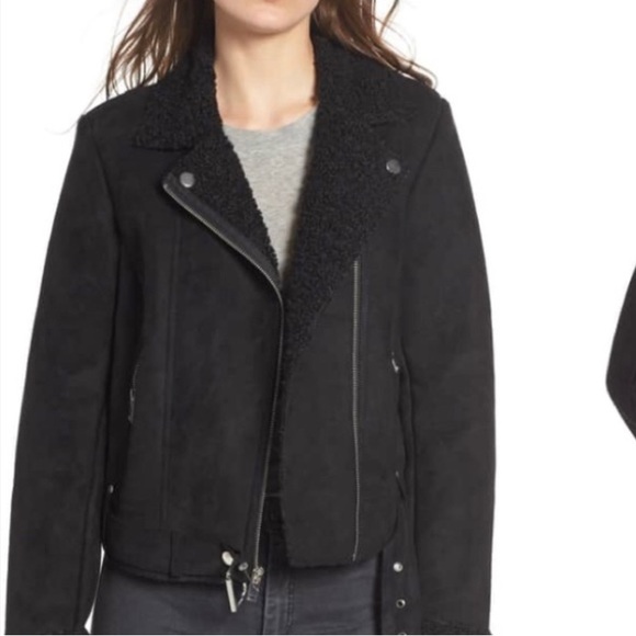 🖤NWOT Maralyn & Me Faux Shearling Moto Jacket - Picture 2 of 15